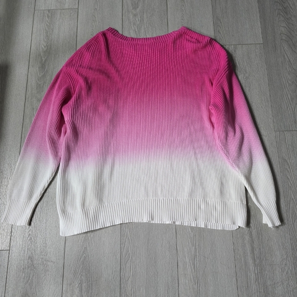 Pink and White Ombre Women's Sweater - Picture 1 of 3